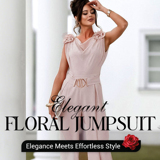 ✨Women's Floral-Embellished Sleeveless Jumpsuit