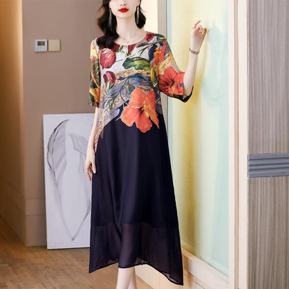 💃2026 New Arrival Pre-Sale💕Women's Elegant Flowy Floral Print Plus Size Dress