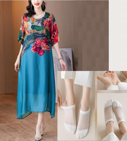 💃2026 New Arrival Pre-Sale💕Women's Elegant Flowy Floral Print Plus Size Dress
