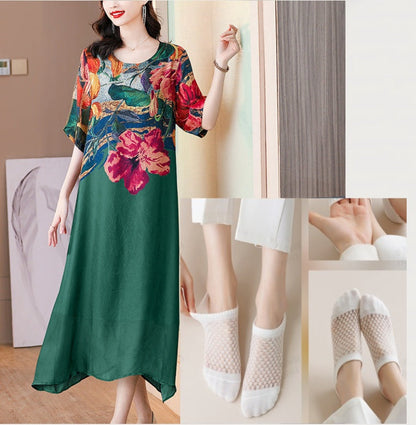💃2026 New Arrival Pre-Sale💕Women's Elegant Flowy Floral Print Plus Size Dress