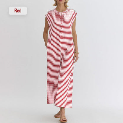 💥Last Day Special Sale 49% OFF💝✨Women's oversized Striped sleeveless Jumpsuit