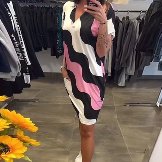 Women's V-Neck Short Sleeve Dress