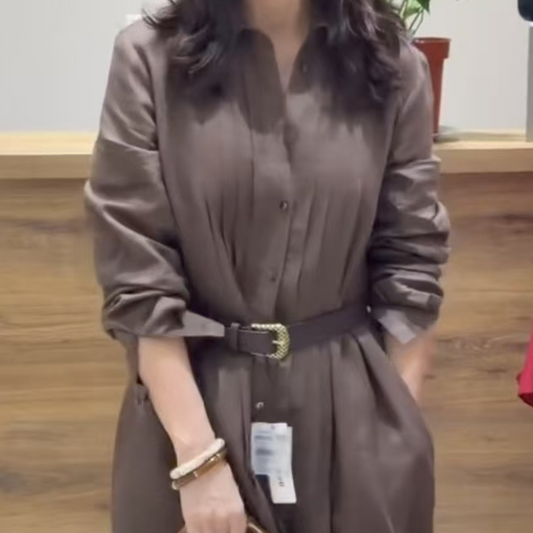 🍧Summer Hot Sale 💞Women's Button Up Long Sleeve Shirt Dress