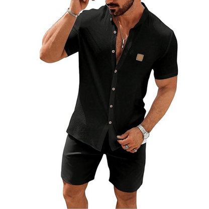 👔 FLASH SALE: 49% OFF! ☀️ Men's Summer Casual Button-Up Shirt – Stand Collar, Breathable & Relaxed Fit ✨