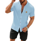 👔 FLASH SALE: 49% OFF! ☀️ Men's Summer Casual Button-Up Shirt – Stand Collar, Breathable & Relaxed Fit ✨