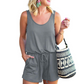 Women's Casual Sleeveless Drawstring Romper